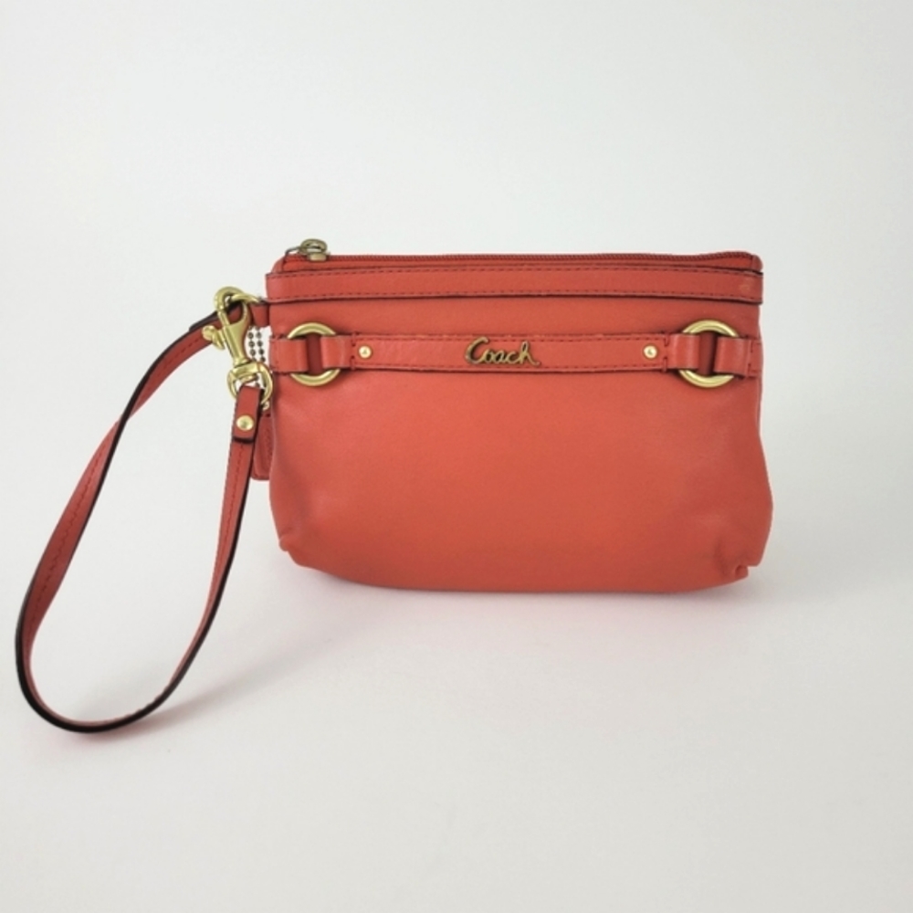 COACH Coral Leather Wallet Wristlet